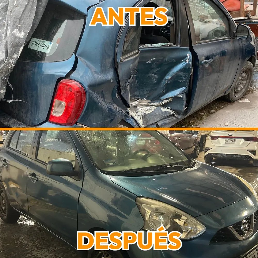 Proceso de pintura automotriz profesional en cabina de pintura